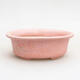 Ceramic bonsai bowl 9 x 6.5 x 3.5 cm, color pink - 1/3