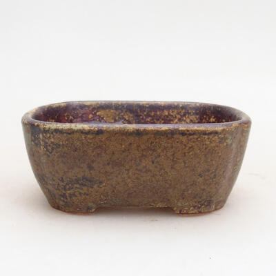 Ceramic bonsai bowl 8.5 x 7 x 3.5 cm, brown color - 1