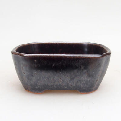 Ceramic bonsai bowl 8.5 x 7 x 3.5 cm, metal color - 1