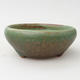 Ceramic bonsai bowl 11,5 x 11,5 x 4,5 cm, brown-green color - 1/4