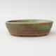Ceramic bonsai bowl 14 x 11 x 4 cm, brown-green color - 1/4