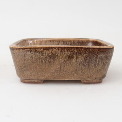 Ceramic bonsai bowl 9.5 x 8 x 3.5 cm, brown color - 1