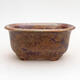 Ceramic bonsai bowl 11 x 8 x 5.5 cm, brown color - 1/3