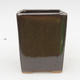 Ceramic bonsai bowl 2nd quality - 8 x 8 x 10 cm, color green - 1/4