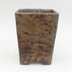 Ceramic bonsai bowl 2nd quality - 15 x 15 x 19 cm, brown-blue color - 1/4