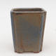 Ceramic bonsai bowl 2nd quality - 7 x 7 x 5 cm, brown-blue color - 1/4