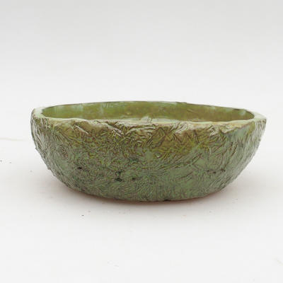 Ceramic bonsai bowl 2nd quality - 18 x 18 x 6,5 cm, color green - 1