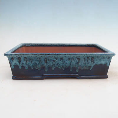 Bonsai bowl 31 x 22 x 8 cm, color blue-white - 1