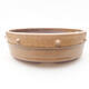 Ceramic bonsai bowl 17.5 x 17.5 x 5.5 cm, brown color - 1/4