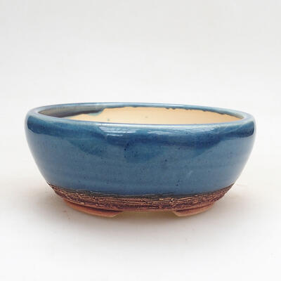 Ceramic bonsai bowl 13.5 x 13.5 x 5.5 cm, color blue - 1
