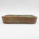 Ceramic bonsai bowl 2nd quality - 23,5 x 17 x 4,5 cm, brown-green color - 1/4