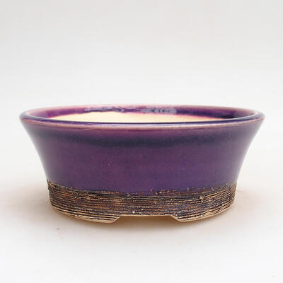Ceramic bonsai bowl 15 x 15 x 6 cm, color purple - 1