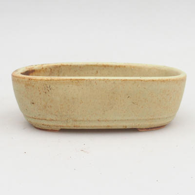 Ceramic bonsai bowl 2nd quality - 13 x 8 x 4 cm, brown-yellow color - 1