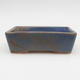 Ceramic bonsai bowl 2nd quality - 12 x 9 x 3,5 cm, brown-blue color - 1/4