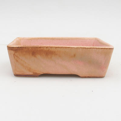 Ceramic bonsai bowl 2nd quality - 12 x 9 x 3,5 cm, brown-pink color - 1