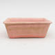 Ceramic bonsai bowl 2nd quality - 12 x 8 x 4 cm, pink color - 1/4