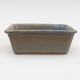 Ceramic bonsai bowl 2nd quality - 12 x 8 x 4 cm, brown-blue color - 1/4