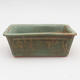 Ceramic bonsai bowl 2nd quality - 12 x 8 x 4 cm, brown-green color - 1/4