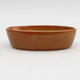 Ceramic bonsai bowl 2nd quality - 15 x 9 x 4 cm, brown color - 1/4