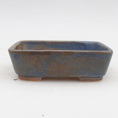 Ceramic bonsai bowl 2nd quality - 12 x 10 x 4 cm, brown-blue color - 1
