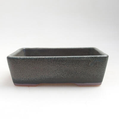 Ceramic bonsai bowl 12 x 8.5 x 4 cm, metal color - 1