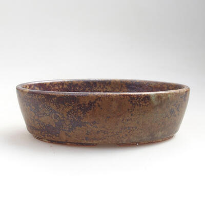 Ceramic bonsai bowl 14.5 x 9 x 4.5 cm, brown color - 1