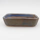 Ceramic bonsai bowl 2nd quality - 12 x 9 x 3 cm, brown-blue color - 1/4