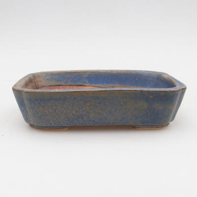 Ceramic bonsai bowl 2nd quality - 12 x 9 x 3 cm, brown-blue color - 1