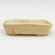Ceramic bonsai bowl 2nd quality - 12 x 9 x 3 cm, brown-yellow color - 1/4