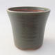 Ceramic bonsai bowl 10 x 10 x 9 cm, color green - 1/3