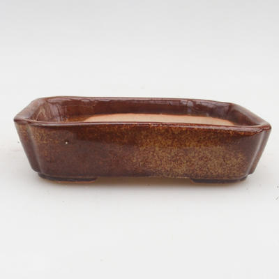 Ceramic bonsai bowl 2nd quality - 12 x 9 x 3 cm, brown color - 1