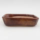 Ceramic bonsai bowl 2nd quality - 12 x 9 x 3 cm, brown color - 1/4