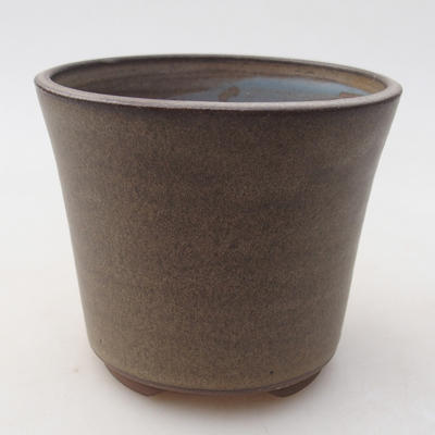 Ceramic bonsai bowl 9.5 x 9.5 x 8 cm, gray color - 1