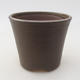 Ceramic bonsai bowl 9.5 x 9.5 x 8 cm, brown color - 1/3