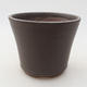Ceramic bonsai bowl 9.5 x 9.5 x 8 cm, brown color - 1/3