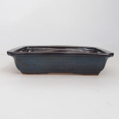 Ceramic bonsai bowl 18 x 13 x 4 cm, brown-blue color - 2nd quality - 1