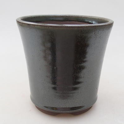 Ceramic bonsai bowl 10 x 10 x 10 cm, color green - 1