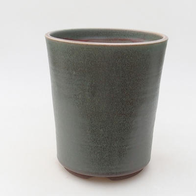 Ceramic bonsai bowl 14 x 14 x 16 cm, color green - 1