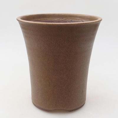 Ceramic bonsai bowl 14.5 x 14.5 x 16 cm, brown color - 1