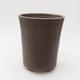 Ceramic bonsai bowl 13 x 13 x 16.5 cm, brown color - 1/3