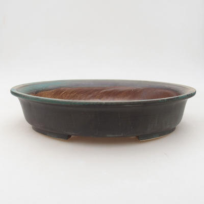 Ceramic bonsai bowl 28 x 25 x 6 cm, color green - 1