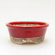 Ceramic bonsai bowl 7.5 x 7.5 x 3.5 cm, color red - 1/3