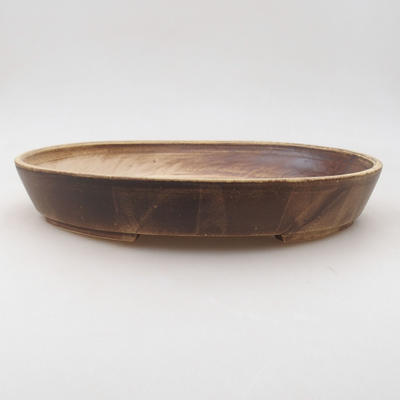 Ceramic bonsai bowl 28 x 24 x 4.5 cm, brown color - 1