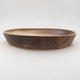 Ceramic bonsai bowl 28 x 24 x 4.5 cm, brown color - 1/3