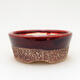 Ceramic bonsai bowl 7.5 x 7.5 x 3 cm, color red - 1/3