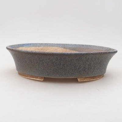 Ceramic bonsai bowl 26.5 x 21.5 x 6 cm, color blue - 1