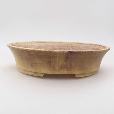 Ceramic bonsai bowl 26.5 x 21.5 x 6 cm, yellow color - 1