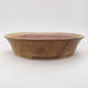 Ceramic bonsai bowl 26.5 x 21.5 x 6 cm, brown color - 1/3