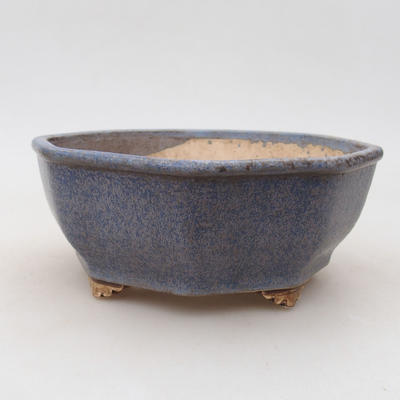 Ceramic bonsai bowl 15.5 x 15.5 x 6.5 cm, color blue - 1