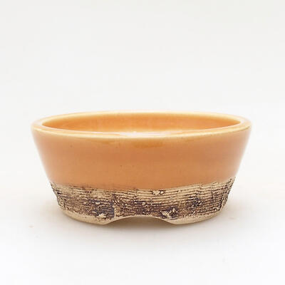 Ceramic bonsai bowl 8 x 8 x 3.5 cm, color orange - 1
